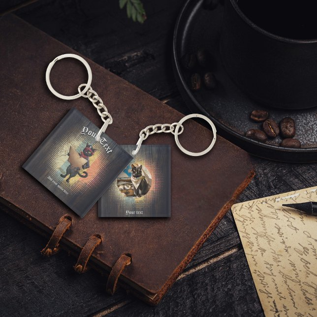 Kitty Buccaneer's Sunset Quest Square Key Ring (Kitty Buccaneer's Sunset Quest Square Keychain)
