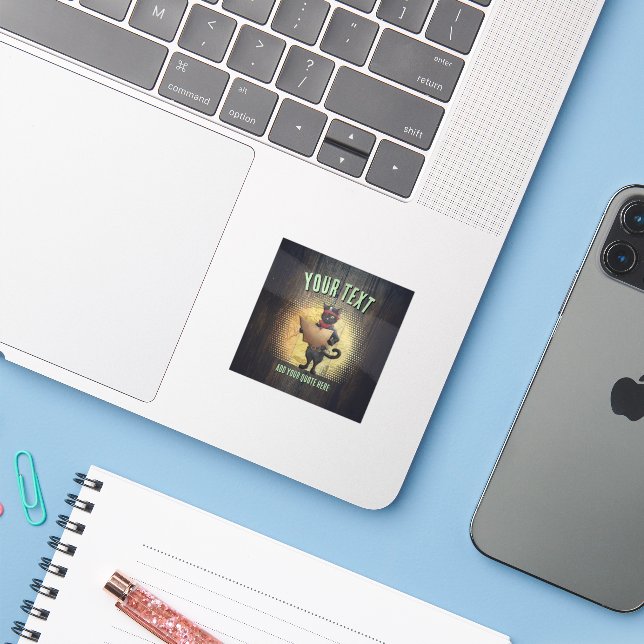 Kitty Buccaneer's Sunset Quest Vinyl Sticker (Laptop w/ iPhone)