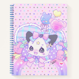 Kitty bunny - fairy kei, kawaii cute, pastel pink  notebook