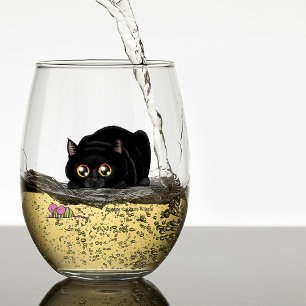 Kitty Butt Wiggle Stemless Wine Glass