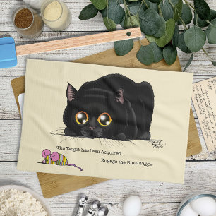Kitty Butt-Wiggle Tea Towel