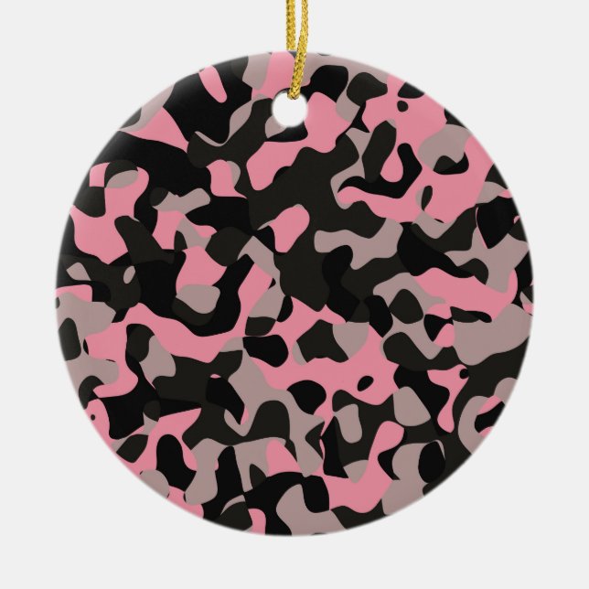 Kitty Camo Ceramic Tree Decoration (Front)