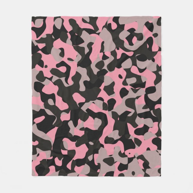 Kitty Camo Fleece Blanket (Front)