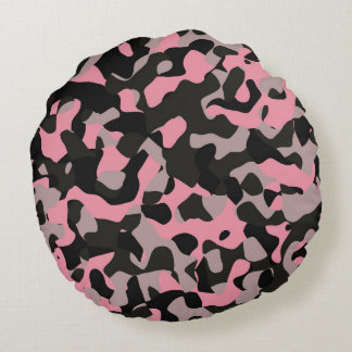 Kitty Camo Round Cushion