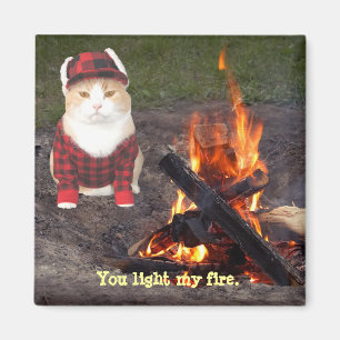Kitty Campfire Magnet