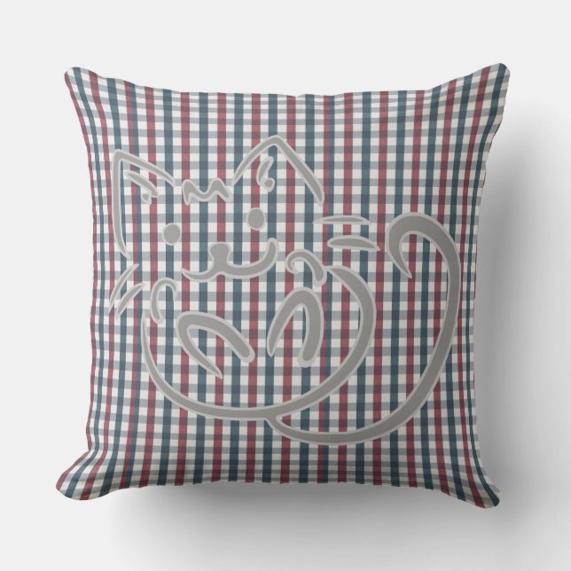 Kitty Cat and Plaid Cushion (Front)