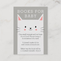 Kitty Cat Baby Shower Books for Baby Request Card
