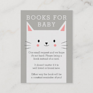 Kitty Cat Baby Shower Books for Baby Request Card