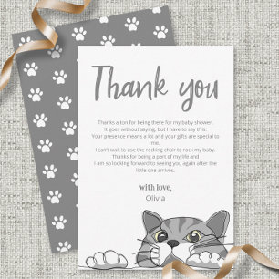 Kitty Cat Baby Shower Gender Neutral thank you Card