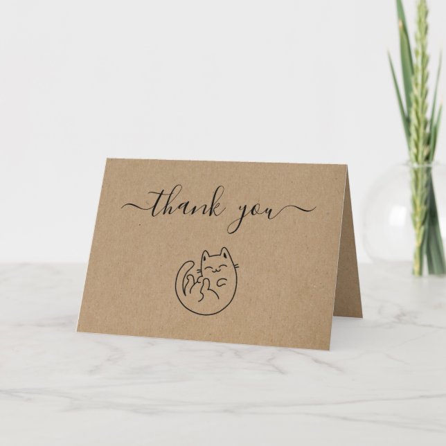 Kitty Cat Baby Shower Thank You Card (Front)