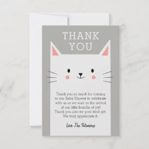 Kitty Cat Baby Shower Thank You Custom