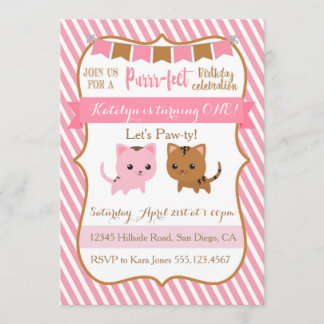 Kitty Cat Birthday Party Invitation