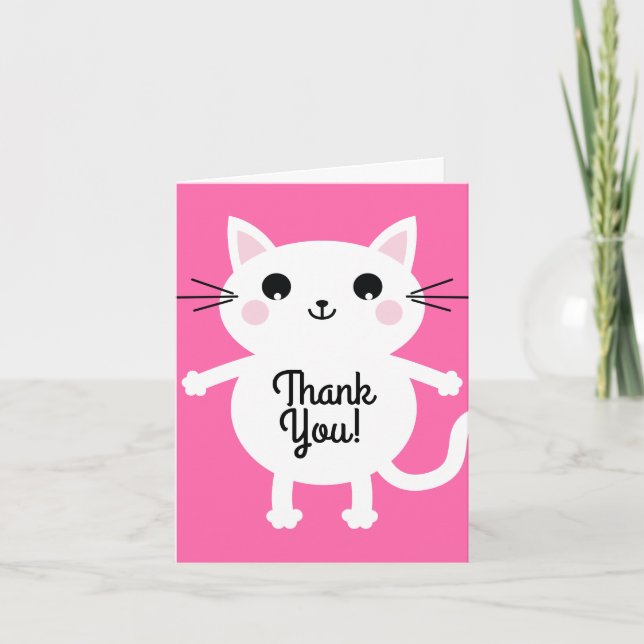 Kitty Cat Birthday Party Kids Card (Front)