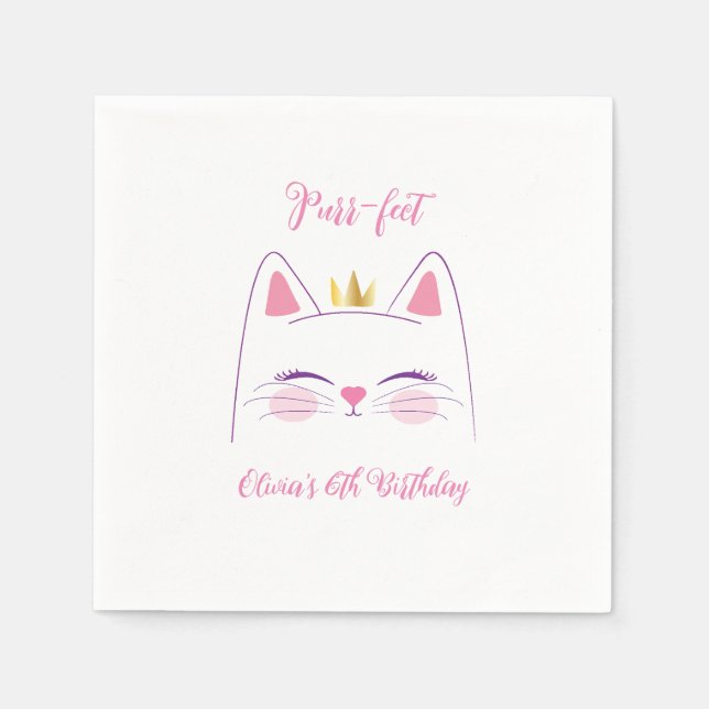 Kitty Cat Birthday Party  Napkin (Front)