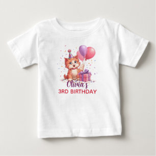 Kitty Cat Celebration Birthday Baby T-Shirt