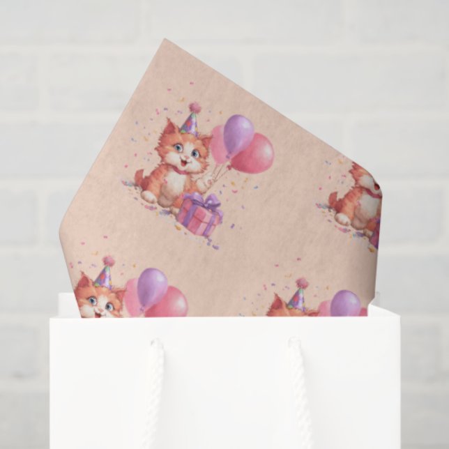 Kitty Cat Celebration Birthday Tissue Paper (Gift Bag)