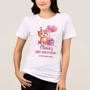 Kitty Cat Celebration Birthday Tri-Blend Shirt