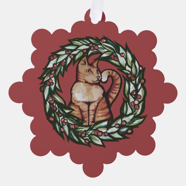 Kitty Cat Christmas                                Tree Decoration Card (Front)