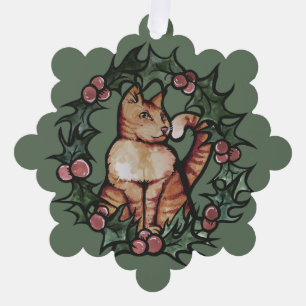 Kitty Cat Christmas Xmas Holidays Cats             Tree Decoration Card