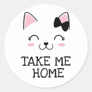 Kitty Cat Classic Round Sticker