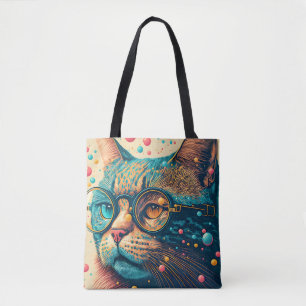 Kitty Cat Close-up Illustration Tote Bag