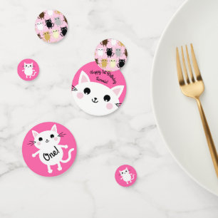 Kitty Cat Cute Kid's Birthday Party Confetti