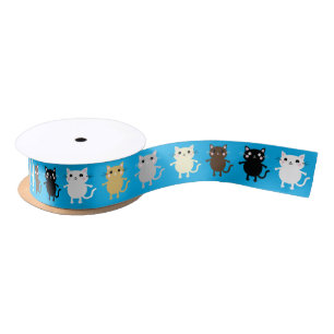 Kitty Cat Cute Kid's Birthday Party Satin Ribbon