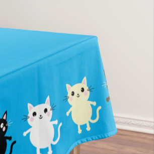 Kitty Cat Cute Kid's Birthday Party Tablecloth