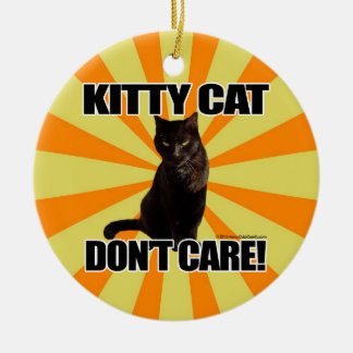 Kitty Cat Don't Care Ceramic Tree Decoration