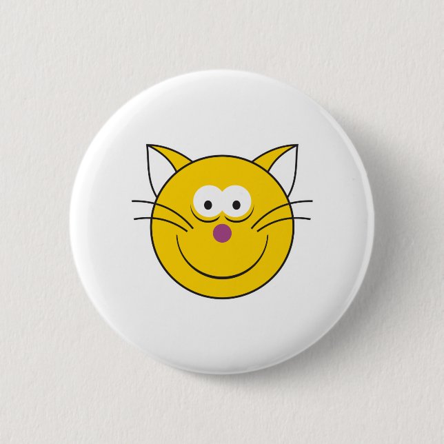 Kitty Cat Face 6 Cm Round Badge (Front)