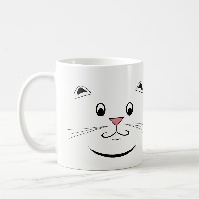 Kitty Cat Face Coffee Mug (Left)