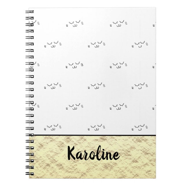 Kitty Cat Face | Monogram Notebook (Front)