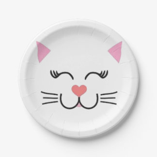 Kitty Cat Face Paper Plate