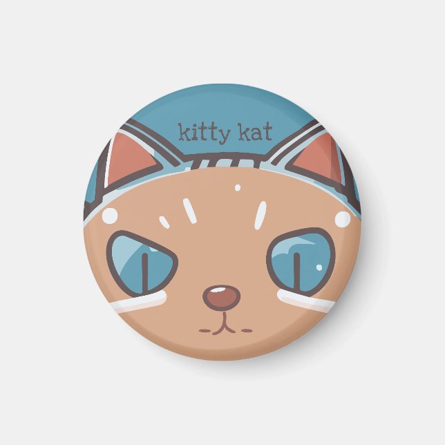 Kitty Cat Faced Magnet (Front)