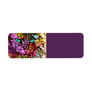 Kitty Cat Fall Leaves Colourful Artsy Design
