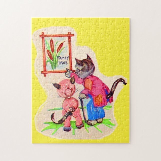 kitty cat family tree jigsaw puzzle (Vertical)
