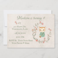Kitty Cat Floral Girly Kitten Birthday Party