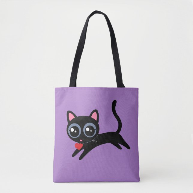 Kitty Cat Heart Thief Cute Gift for Girl Tote Bag (Front)