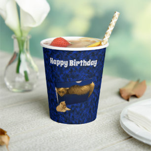 Kitty Cat Hiding In Shoe Box, Paper Birthday Cups