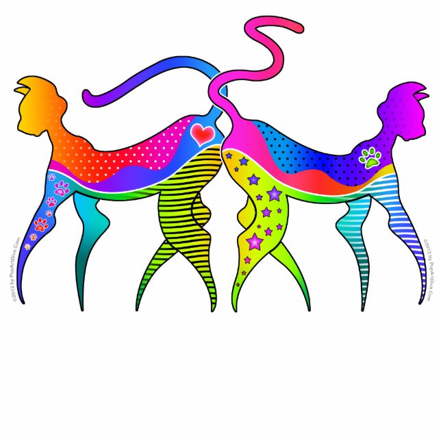 KITTY CAT KATZ SCULPTURE, MAGNET or PIN Standing Photo Sculpture (Front)