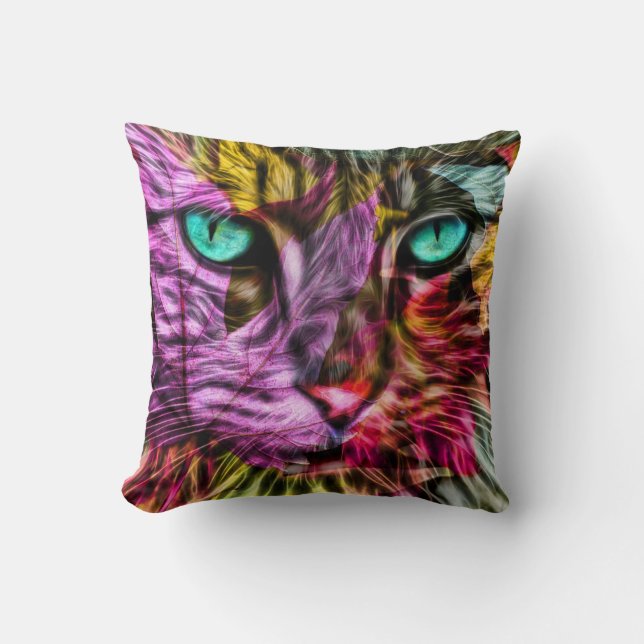 Kitty Cat Kitten Artsy Design Cushion (Front)