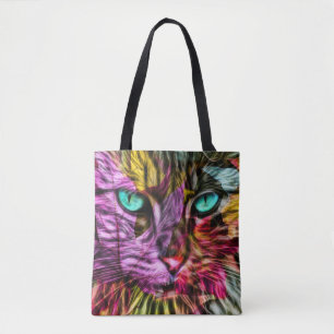 Kitty Cat Kitten Artsy Design Tote Bag