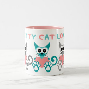 Kitty Cat Love 2 Toned Mug