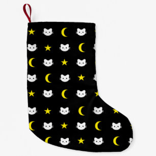 Kitty Cat Moon And Stars Christmas Stocking