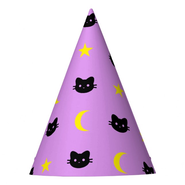 kitty Cat Moon And Stars Party Hat (Front)