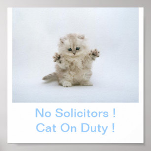 Kitty Cat No Solicitors Sign