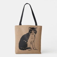 Kitty Cat on Brown Paper Fine Art