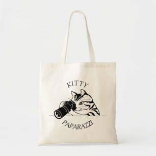 Kitty Cat Paparazzi -Photographer Tote Bag