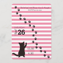 Kitty Cat Party Birthday Invitation
