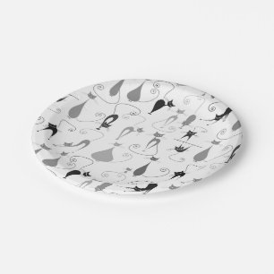 Kitty Cat Pattern Paper Plate